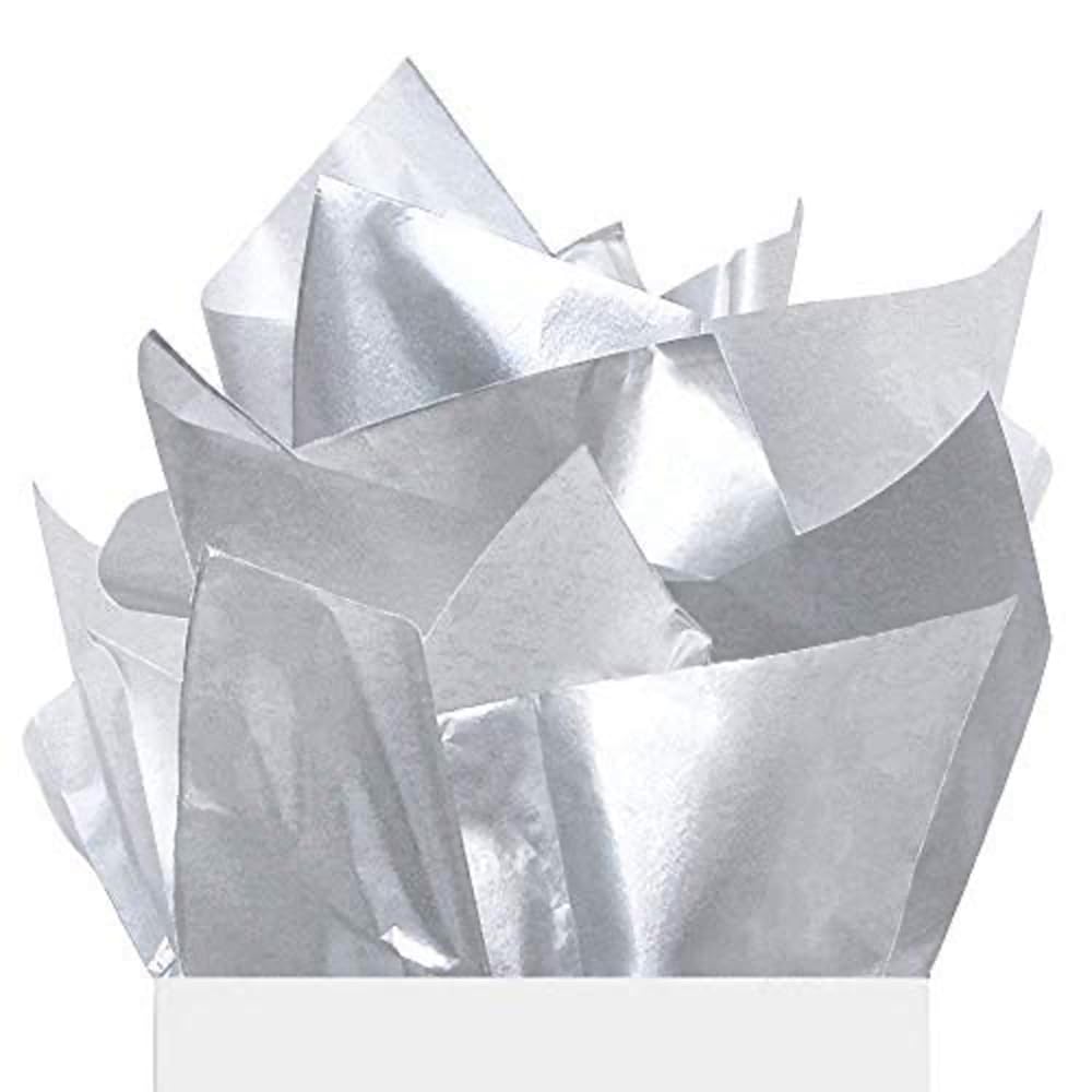 UNIQOOO 100 Sheets Metallic Gold Foil Tissue Paper Bulk, Recyclable Durable for Gift Bags Box Gift Wrapping DIY Craft, Wedding Birthday Party Favor Decor, Shredded Filler, Pinata, 20X14in