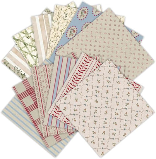 24 Sheets Vintage Stripe Scrapbook Paper Pad - 6x6 inch 160GSM Heavyweight Cardstock, Single-Sided Patterned Paper for DIY Crafts, Card Making, Photo Album, Art Journaling