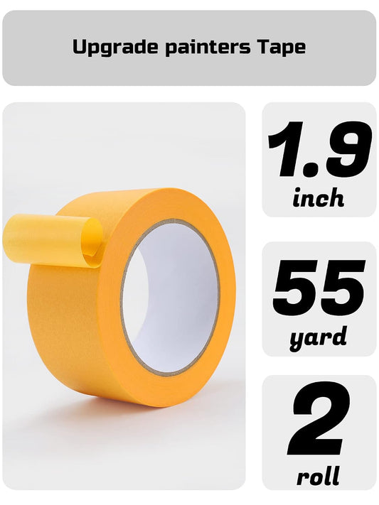 Lichamp 2 Pack 2 inch Yellow Masking Tape, Orange Washi Tape