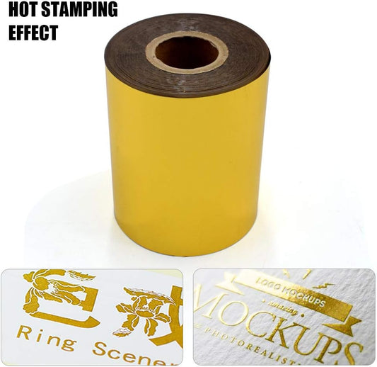 Gold Hot Foil Stamping Paper 3" x 400ft for Leather Bronzing Machine PU Heat Transfer Anodized Gilded Paper (3 inch Width, Gold)
