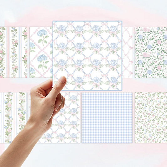 24 Sheets Scrapbook Paper - Soft Vintage Flora