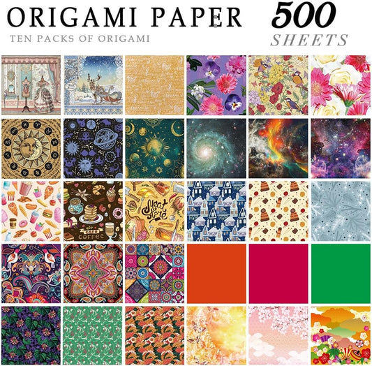 10 Different Packs Full Collection Origami Paper, 6-Inch Double Sided Color