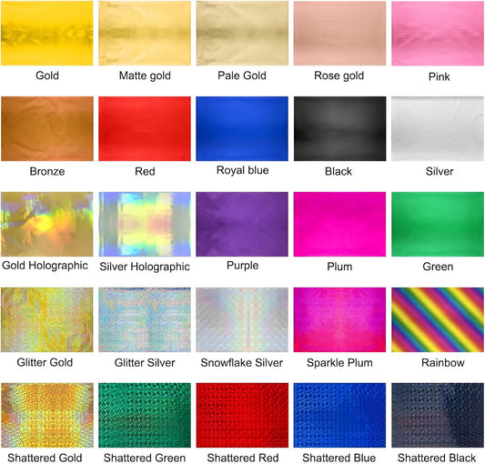 100 Sheets 20x29cm Colors Hot Foil Paper Toner Reactive Foil Hot Stamping Foil Paper by Laser Printer and Laminator for Scrapbooking Craft Card Making DIY Album Decoration ( 25 Colors)
