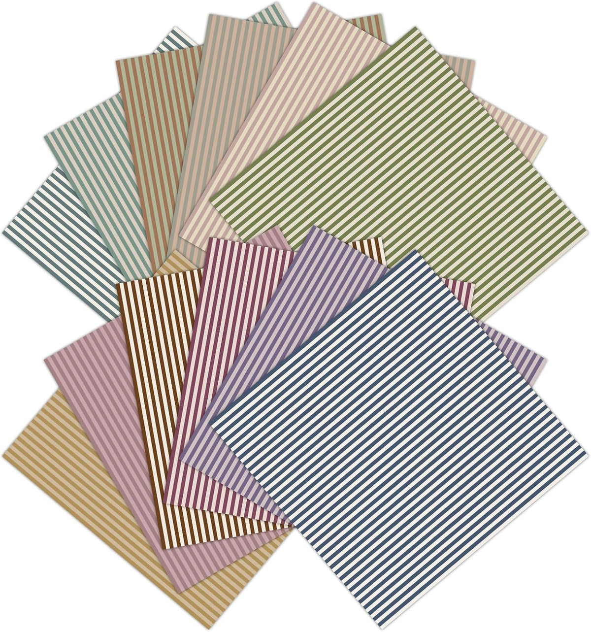 24 Sheets Vintage Stripe Scrapbook Paper Pad, 6x6 inch Single-Sided