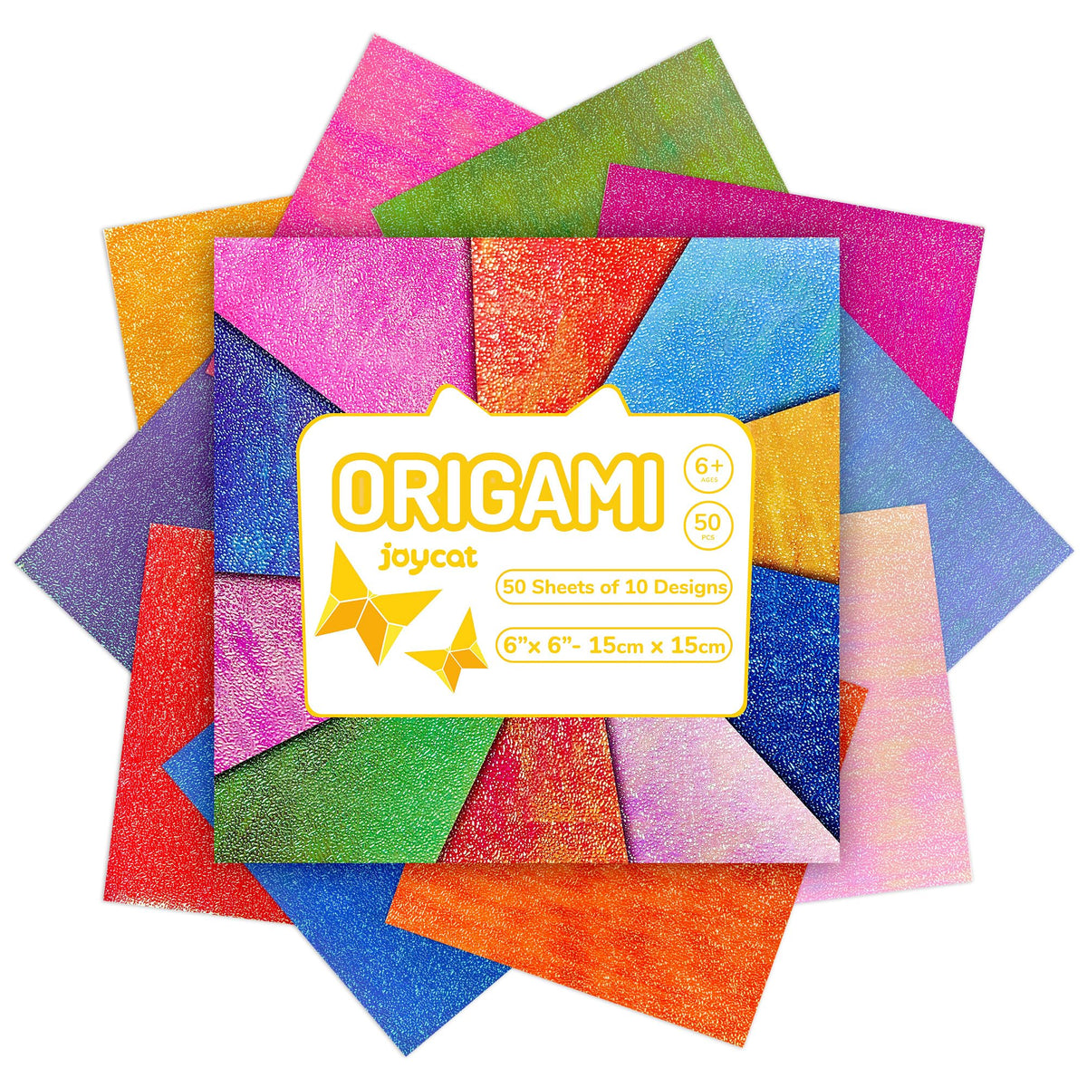 JoyCat Monet Patterned Origami Paper, 50 Double-Sided Sheets, 6x6 Inch