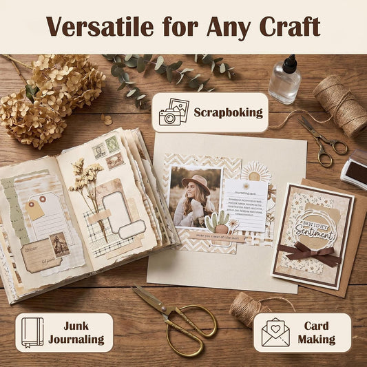 6x6in Scrapbook Paper, 48 Sheets Double-Sided Patterned, Vintage Cardstock