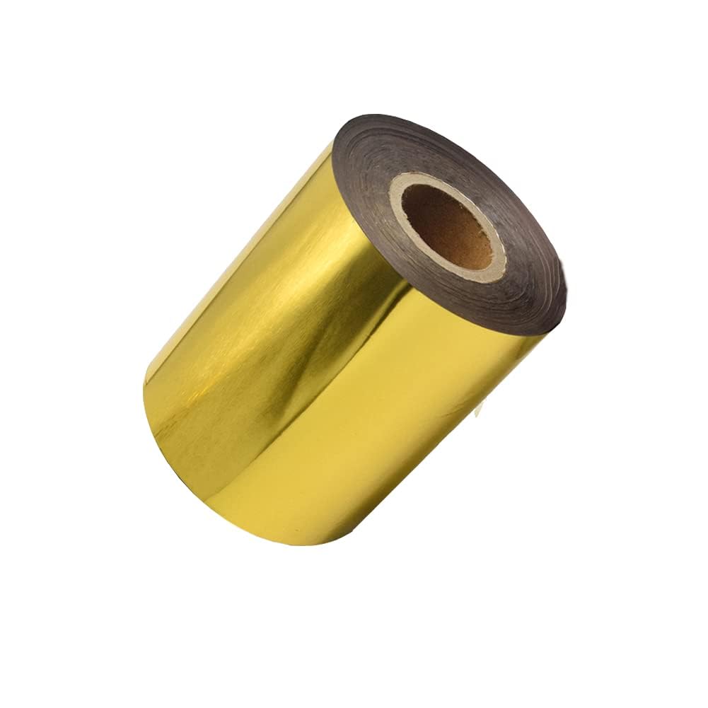 2 Rolls (Gold+Silver) Hot Stamping Foil Paper 1.5''x400ft/Roll Hot Foil for Leather Bronzing Machine Good Stamping Effect DIY Decoration for Cloth Package Box PU Heat Transfer Anodized Gilded Paper