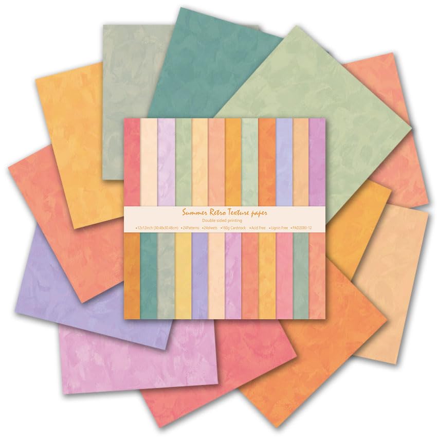 12x12 Scrapbook Paper Pad "Soft Romantic" – 24 Sheets Double-Sided with Faux 160gsm Aesthetic Patterned Papers in Muted Pink, Lavender & Sage. Acid-Free for Wedding, Baby Girl Album & Paper Flowers