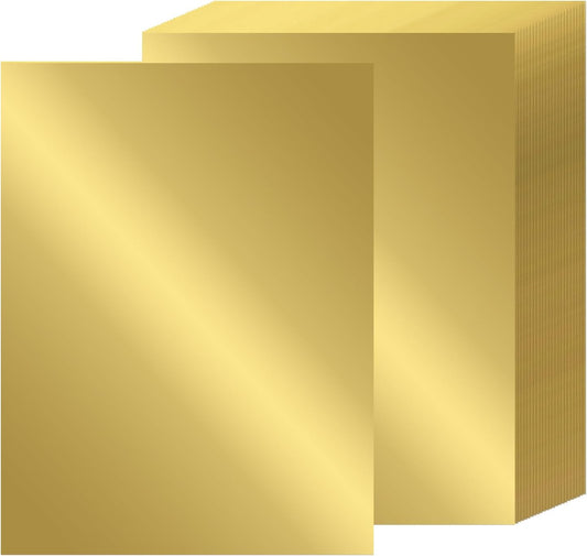 24 Sheets Gold Metallic Cardstock Paper 8.5 X 11", 92lb/250gsm Thick Paper Gold Foil Cardstock Shiny Mirror Glitter Paper for Crafts Scrapbook Card Making Invitations Party Decoration