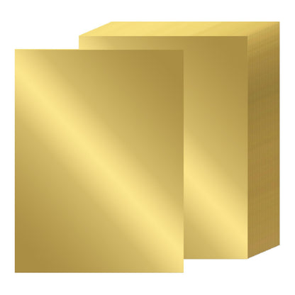 24 Sheets Gold Metallic Cardstock Paper 8.5 X 11", 92lb/250gsm Thick Paper Gold Foil Cardstock Shiny Mirror Glitter Paper for Crafts Scrapbook Card Making Invitations Party Decoration