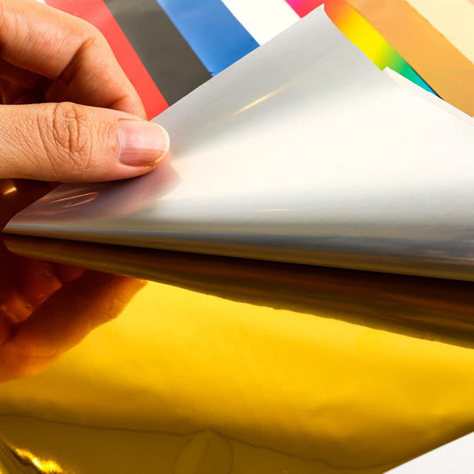 Briartw 20x29cm Hot Foil Paper 50 Sheets Pack Toner Reactive Foil Hot Stamping Foil Paper by Laser Printer and Laminator for Scrapbooking Craft Cardmaking DIY Album (Yellow Gold, 50 Sheets)