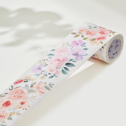 WT Flower Corridor Wide Washi Tape, Floral Designs, Not Pre-Cut
