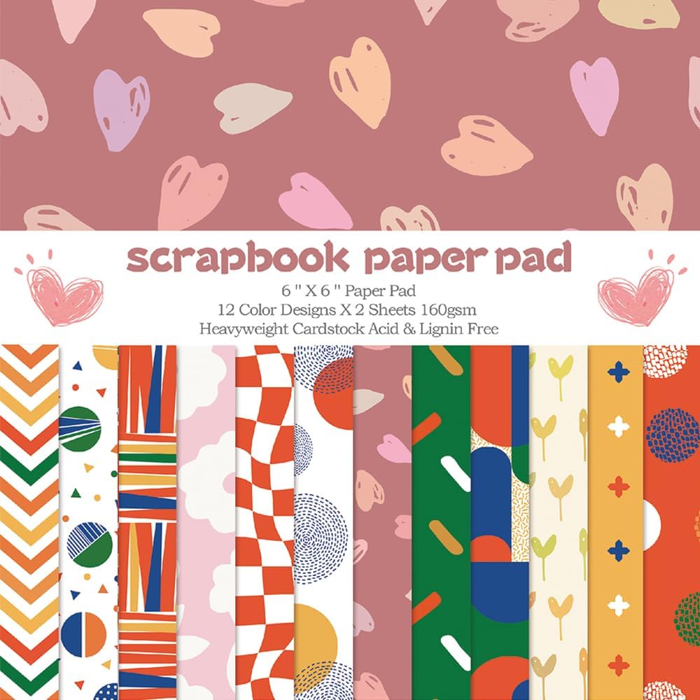 6x6" Cardstock Single Sided Scrapbooking,Craft Decorative Scrap Book Paper