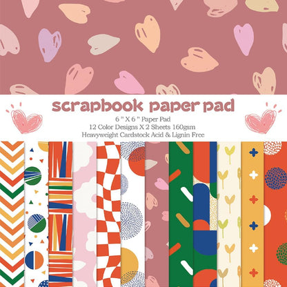 6x6" Cardstock Single Sided Scrapbooking,Craft Decorative Scrap Book Paper