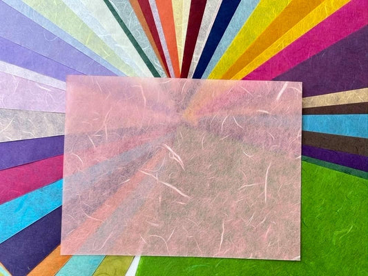 A4 50 Sheets Natural Fiber Mulberry Paper Sheets Art Tissue Washi Paper Design Craft Art Origami Suppliers Card Making Writing Painting 8.3" x 11.7" (50 Colors, A4)