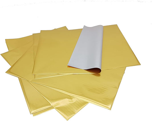 50 Sheets A4 Size Reactive Foil Transfer Foil Paper Use Laminator Laser Printer, Transfer Craft Foil for Handmade Craft Accessories (Matte Golden)