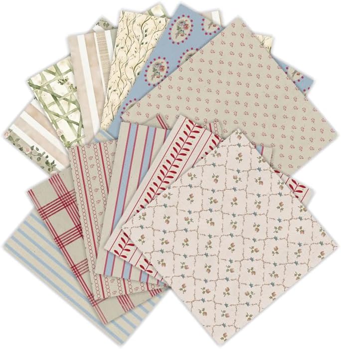 24 Sheets Vintage Stripe Scrapbook Paper Pad - 6x6 inch 160GSM Heavyweight Cardstock, Single-Sided Patterned Paper for DIY Crafts, Card Making, Photo Album, Art Journaling