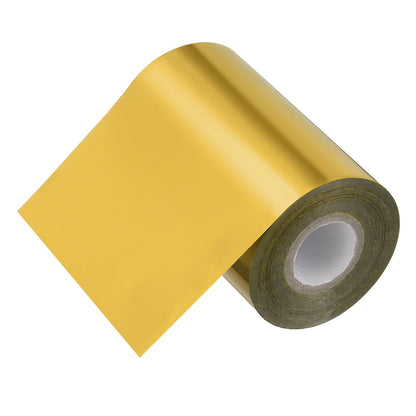 PATIKIL 2"x400Ft Hot Stamping Foil Paper, Heat Transfer Hot Stamping Paper Foil Roll for Leather DIY Logo Decor Craft Gift Package Scrapbook Card, Light Gold