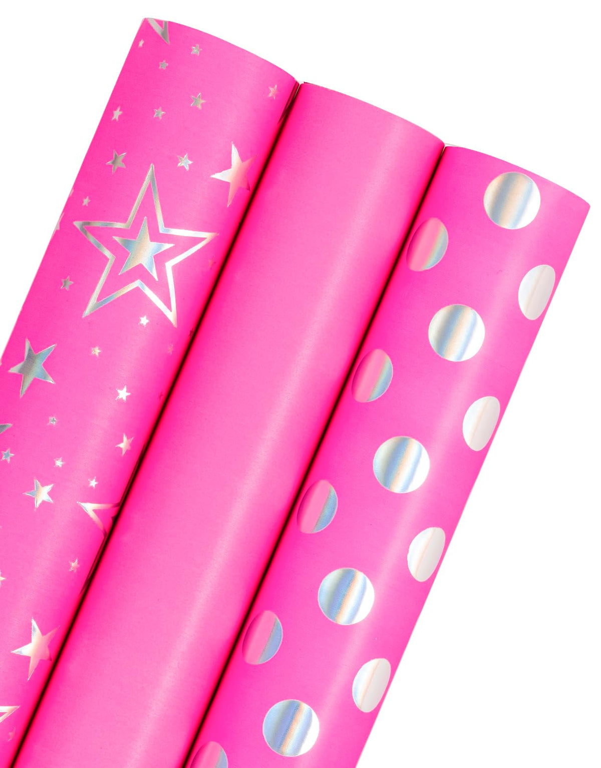 WRAPAHOLIC Gold Wrapping Paper Roll - Mini Roll - 3 Rolls - 17 Inch X 120 Inch Per Roll - Gold Foil Birthday Wrapping Paper for Wedding, Christmas, Party, Baby Shower