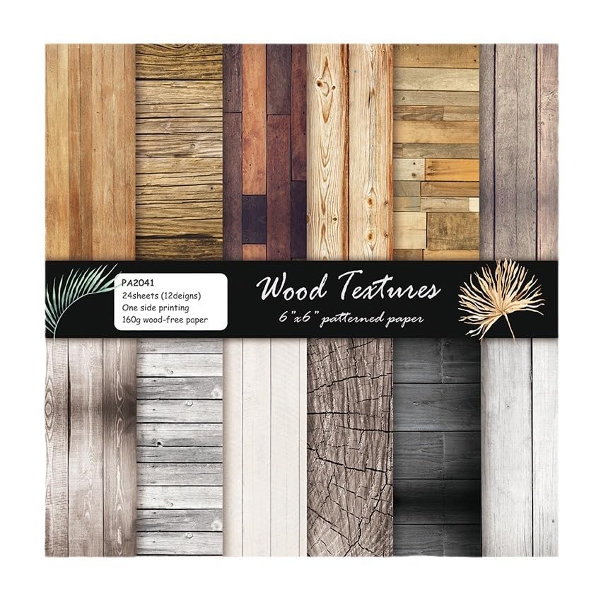 6x6 Brick Wall Texture Scrapbook Paper Pad | 24 Sheets (12 Designs) 160gsm Cardstock | Realistic Red, Whitewashed & Gray Brick Patterns for Dioramas, Dollhouses, Junk Journals & Crafts