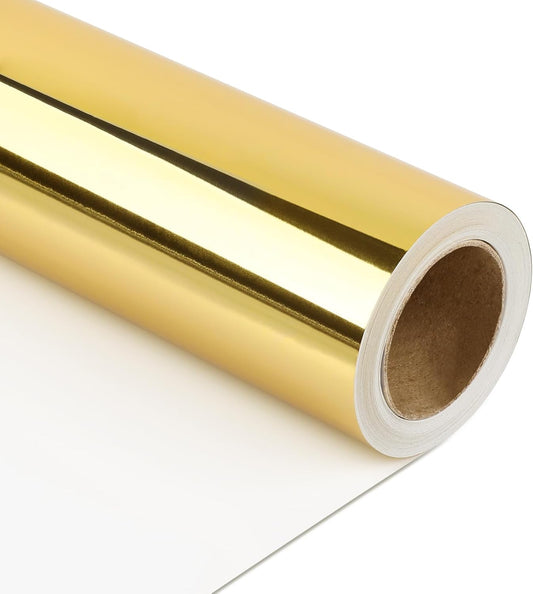 NESCCI Golden Metallic Wrapping Paper,Christmas Wrapping Paper