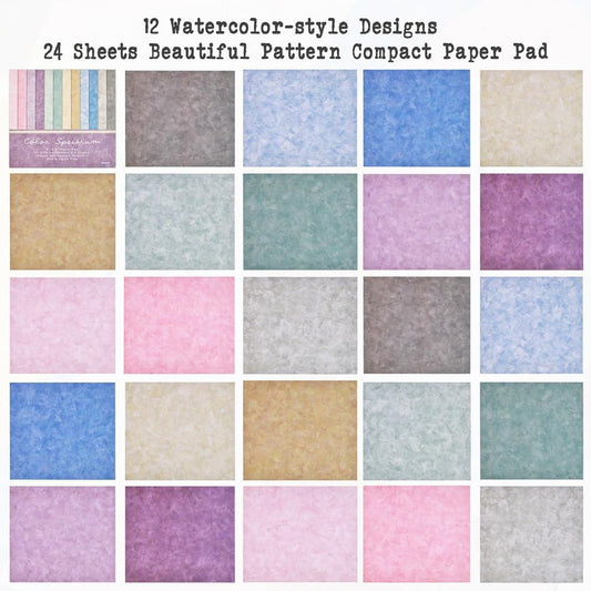 6x6 Scrapbook Paper Pad, 24 Sheets Pastel Watercolor Cardstock