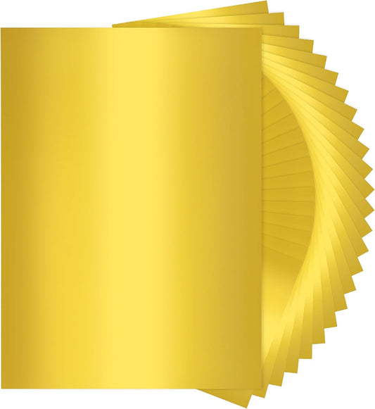 25 Sheets Golden Mirror Cardstock 92Ib Metallic Reflective Paper 8.3×11.7in