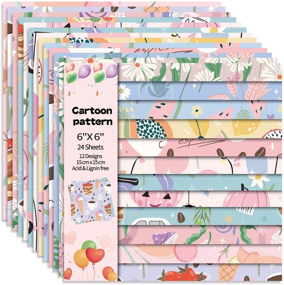 6x6" Cardstock Single Sided Scrapbooking,Craft Decorative Scrap Book Paper