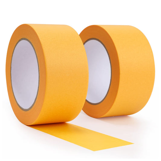 Lichamp 2 Pack 2 inch Yellow Masking Tape, Orange Washi Tape
