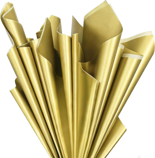 50 Sheets Gold Tissue Paper for Gift Bags - Gold Wrapping Tissue Paper Bulk for Weddings Birthday DIY Project Christmas Gift Wrapping Crafts Decor (14 x 20 Inch)