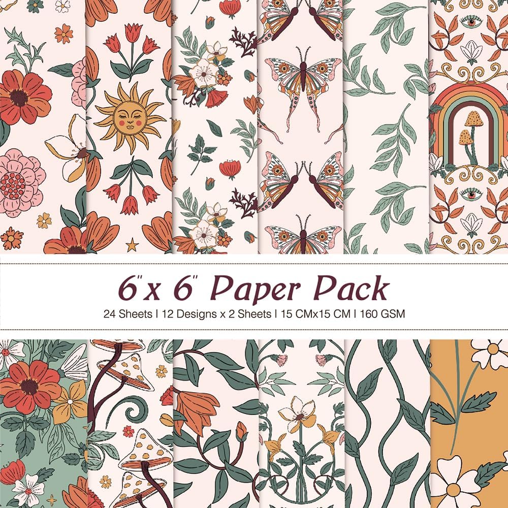 6x6" Cardstock Single Sided Scrapbooking,Craft Decorative Scrap Book Paper