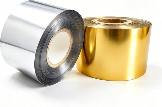 NIUQUANQU Hot Foil Stamping Paper with 2 Rolls 1.5"x400ft (Gold+Silver)