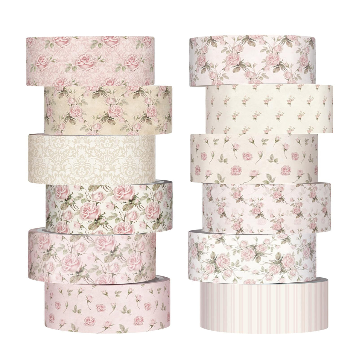 12 Rolls Floral Washi Tape Set,Earthy Tones,William Morris