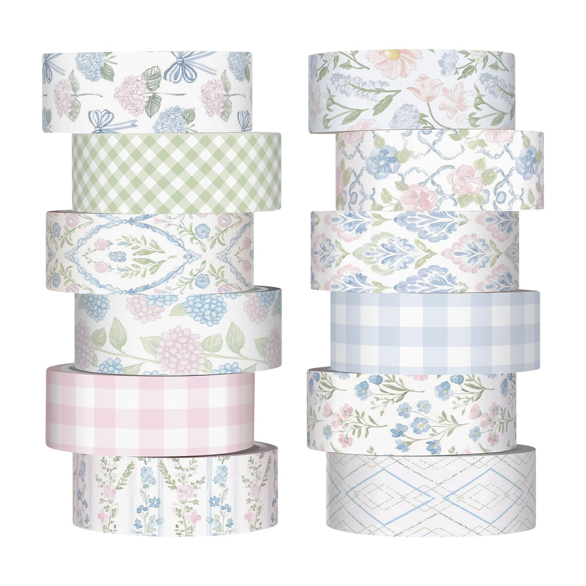 12 Rolls Floral Washi Tape Set,Earthy Tones,William Morris