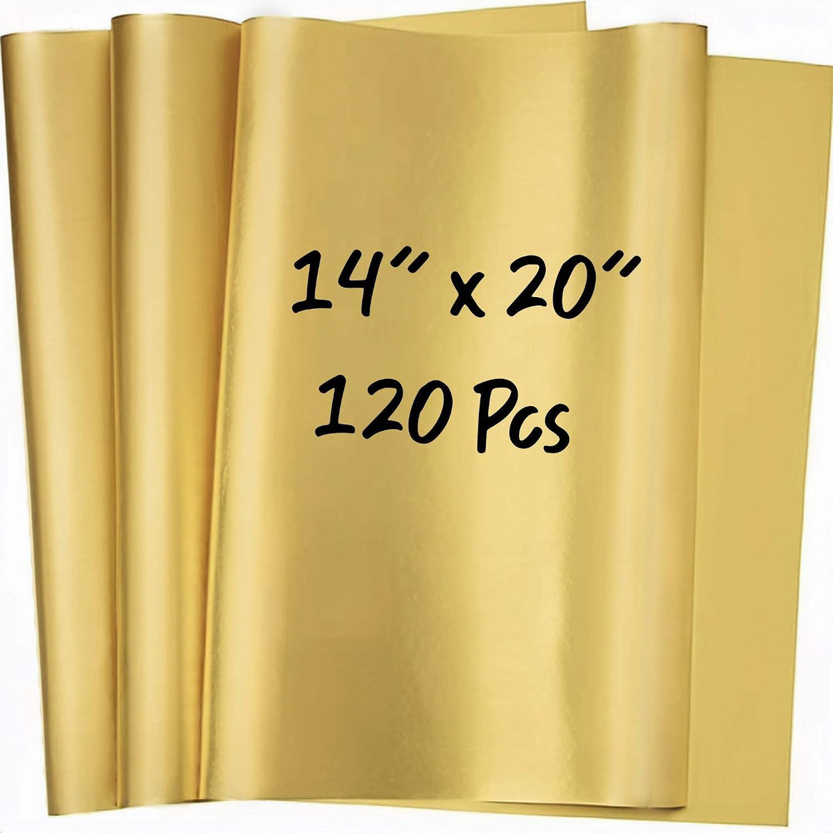 SANZIX 120 Sheets Metallic Gold Tissue Paper for Gift Bags 14"x20"