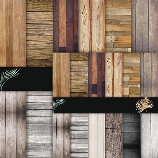 48 Sheets Scrapbook Paper Pads 12x12 & 6x6 Wood Floor Patterned Craft Paper