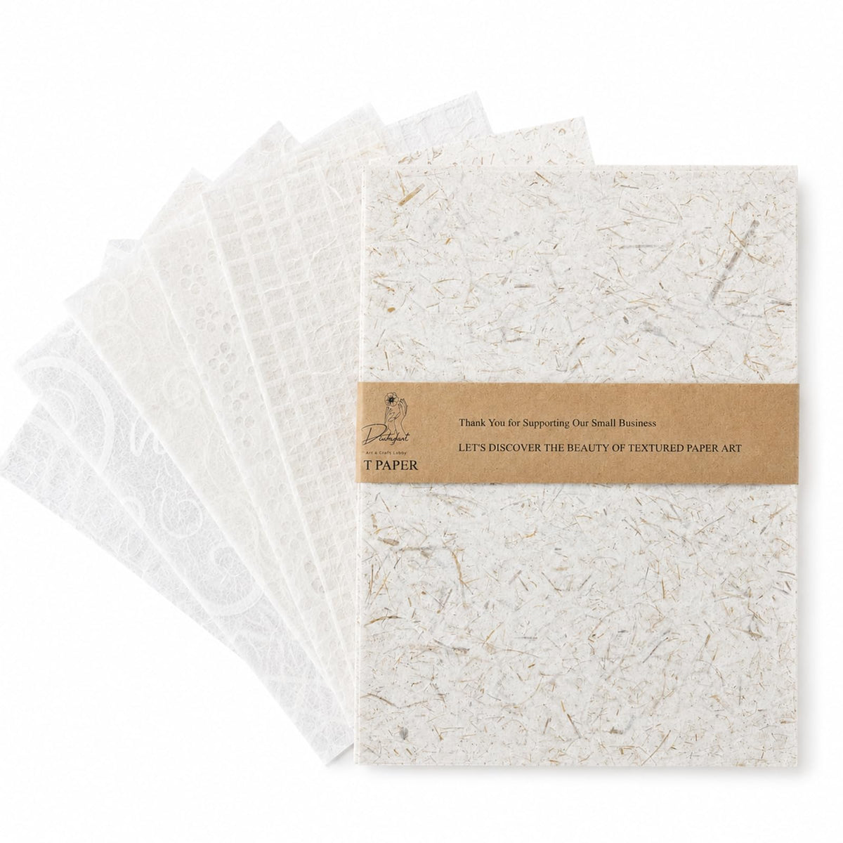 20 Sheets Scrapbook Paper A5 Size Textured Papers, White Mulberry Art Paper Craft Materials for DIY Card Making, Collage, Decoupage, Junk Journaling Supplies