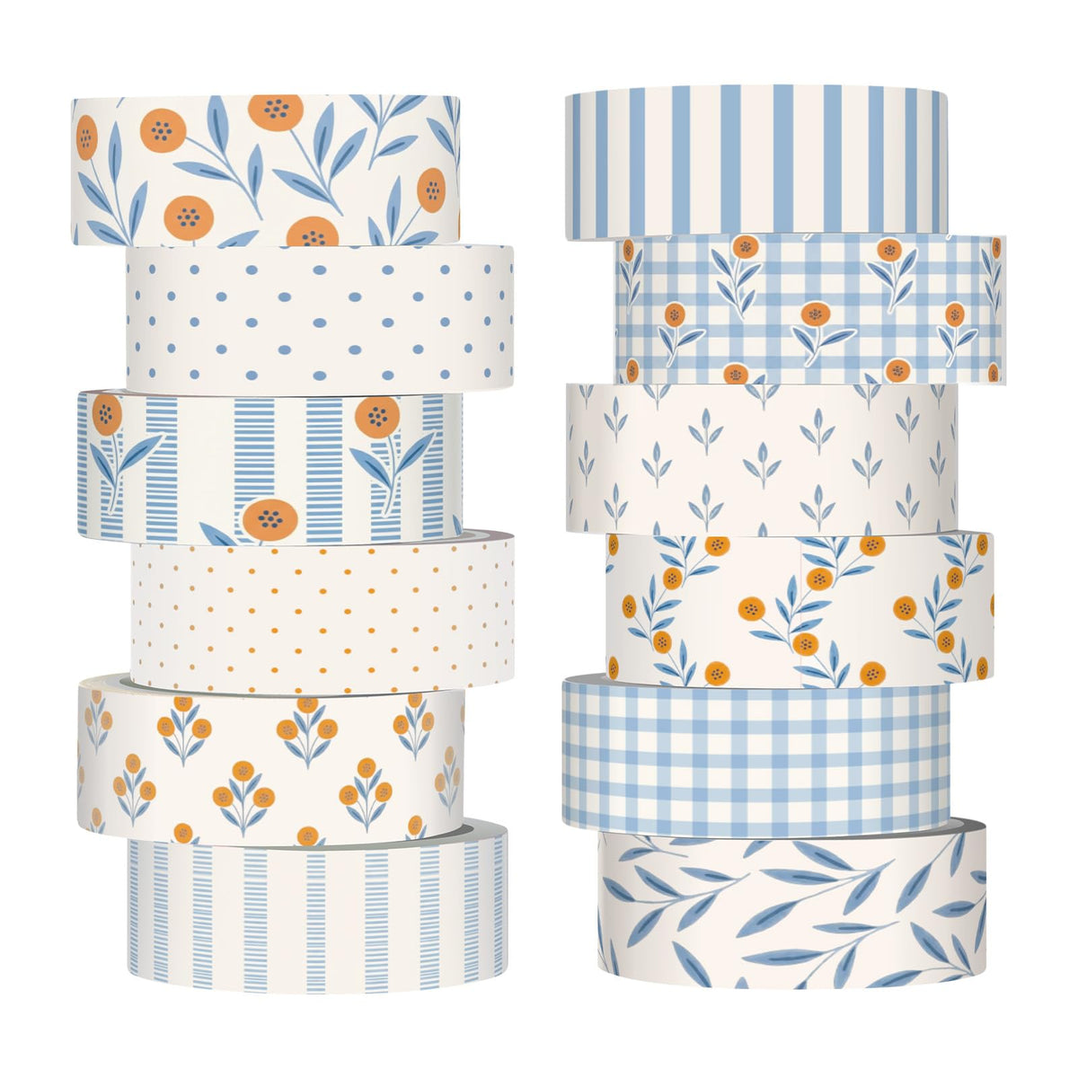 12 Rolls Floral Washi Tape Set,Earthy Tones,William Morris