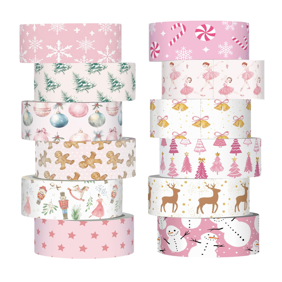 12 Rolls Floral Washi Tape Set,Earthy Tones,William Morris