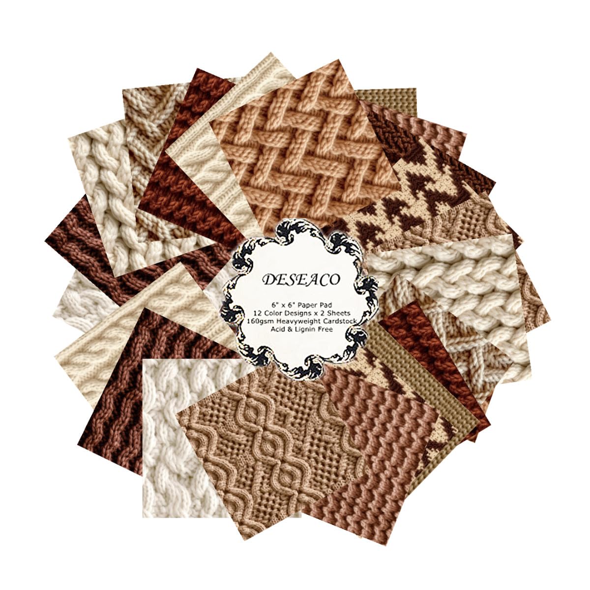 6x6 Brick Wall Texture Scrapbook Paper Pad | 24 Sheets (12 Designs) 160gsm Cardstock | Realistic Red, Whitewashed & Gray Brick Patterns for Dioramas, Dollhouses, Junk Journals & Crafts