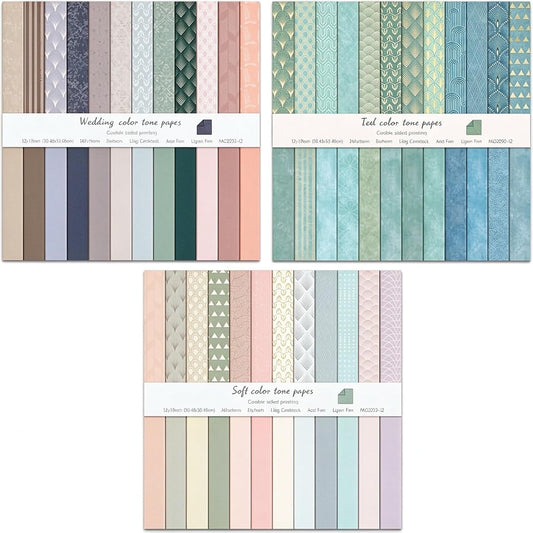 72 Pcs Scrapbook Paper 12x12 Inch Vintage Floral
