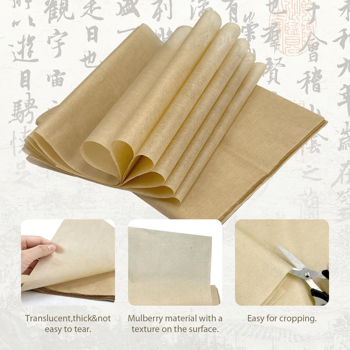 100 Sheets Antique Rice Paper - Cicada Wing 9.4x15.7