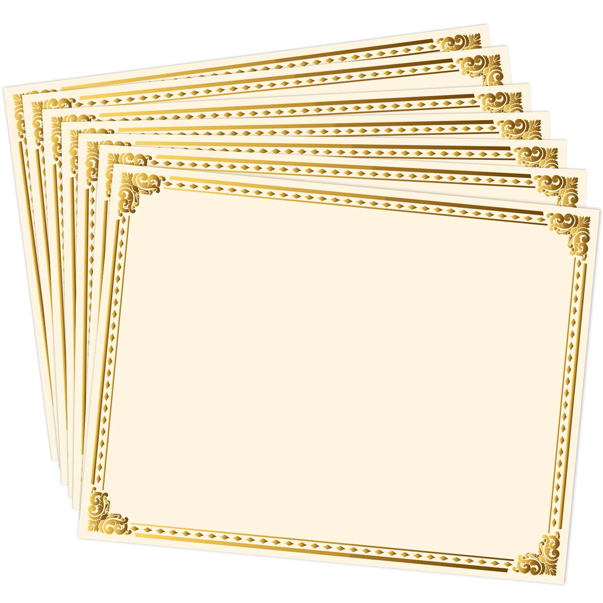 Chinco 50 Pieces Gold Foil Certificate Paper 11x8.5 Inch, White