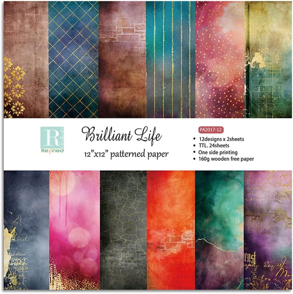 Galaxy Scrapbook Paper Starry Sky Patterned Paper 12×12-24 Sheets Double-Sided CardStock Journaling Planner Papers for Holiday Cardmaking DIY Origami Decorative Craft Papers.
