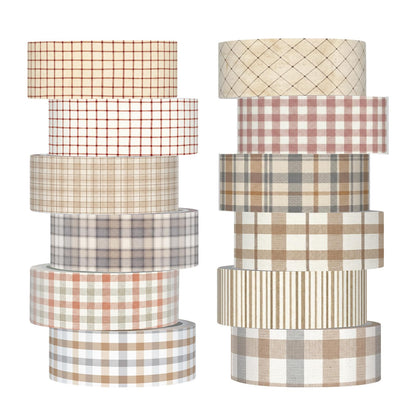12 Rolls Floral Washi Tape Set,Earthy Tones,William Morris