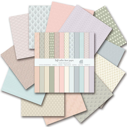 12"X12" Scrapbook Paper, 24 Sheets Double-Sided Pastel Boho Patterned Paper
