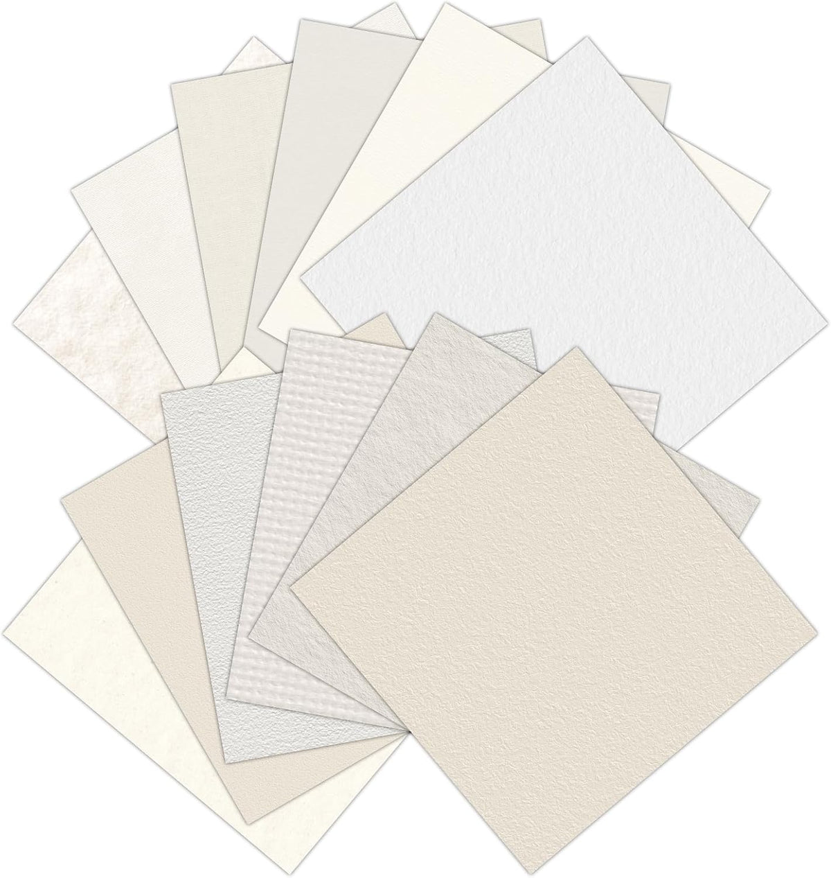 24 Sheets White Watercolor Texture Scrapbook Paper Pad, 6x6 inch Heavyweight 160GSM Single-Sided Paper, Smooth Matte Artisan Paper for Card Making, Journaling, Photo Album, DIY Crafts