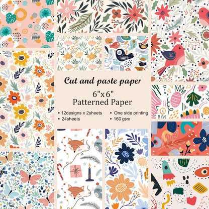 6x6" Cardstock Single Sided Scrapbooking,Craft Decorative Scrap Book Paper