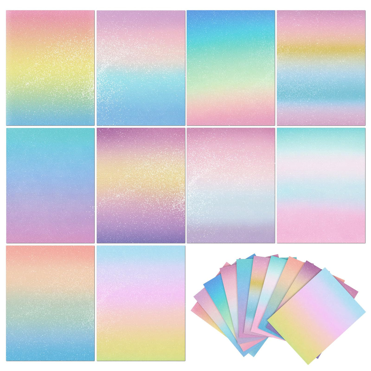 Gersoniel 40 Sheets Watercolor Shimmer 8.5x11'' Scrapbook Decorative Paper