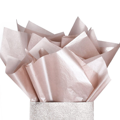 UNIQOOO 100 Sheets Metallic Gold Foil Tissue Paper Bulk, Recyclable Durable for Gift Bags Box Gift Wrapping DIY Craft, Wedding Birthday Party Favor Decor, Shredded Filler, Pinata, 20X14in